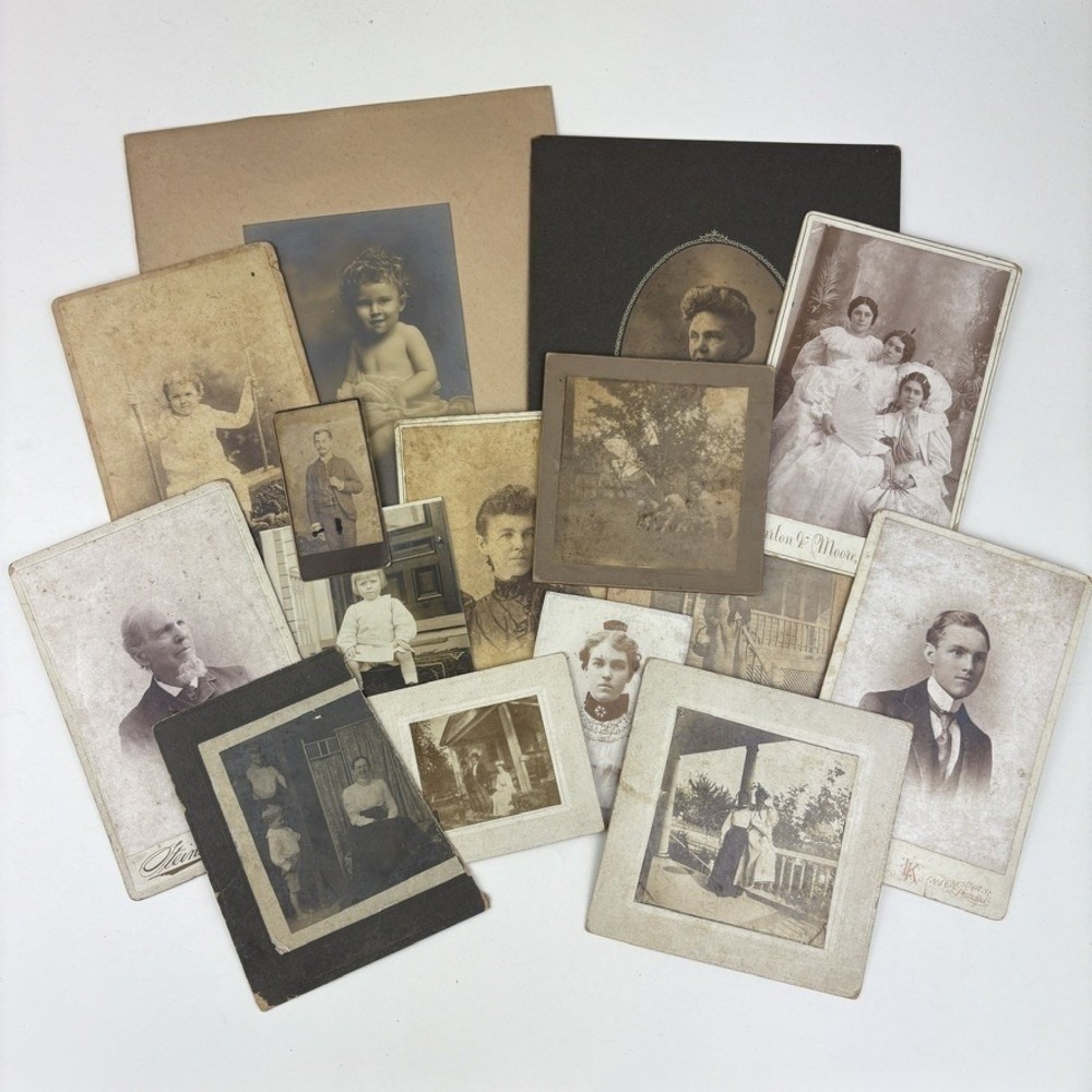 Lot 15 Antique Photographs RPPC Cabinet Cards Ephemera NC PA VA MD NY MO